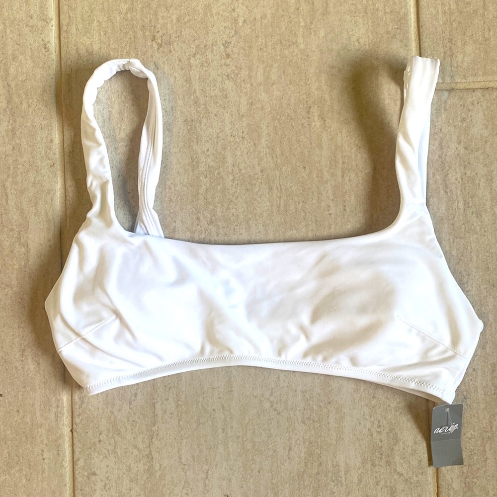 Aerie swim top in medium, white